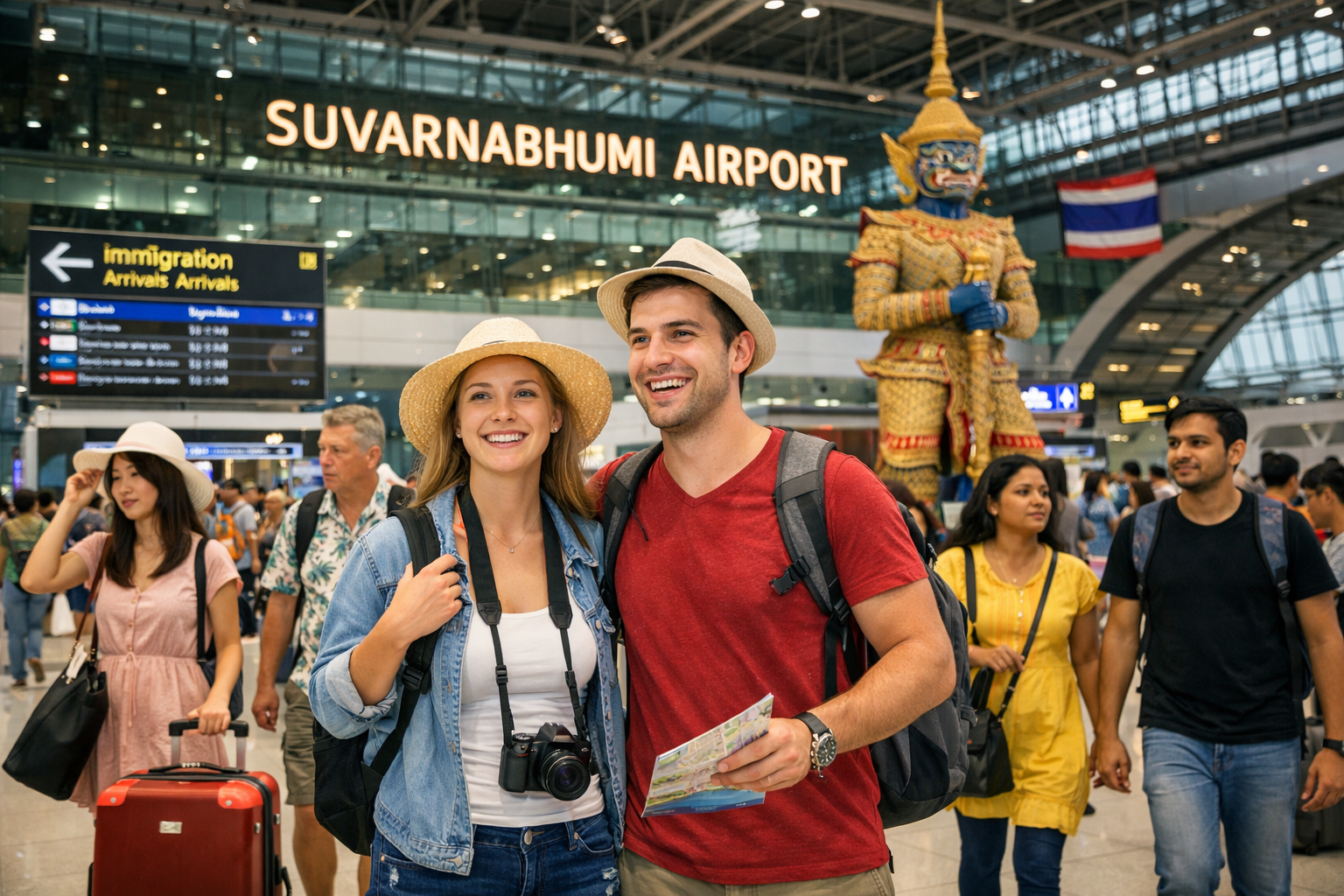 นักท่องเที่ยวต่างชาติ สนามบินสุวรรณภูมิ